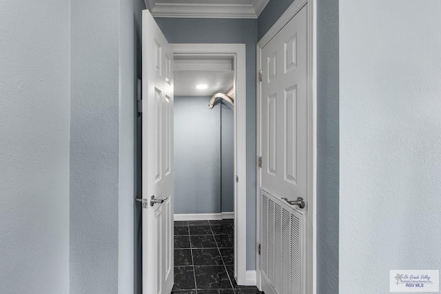 27859 Mile 3, La Feria, TX 78559 - hall featuring crown molding, tile patterned flooring, and baseboards