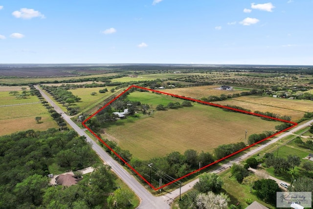 aerial view with a rural view