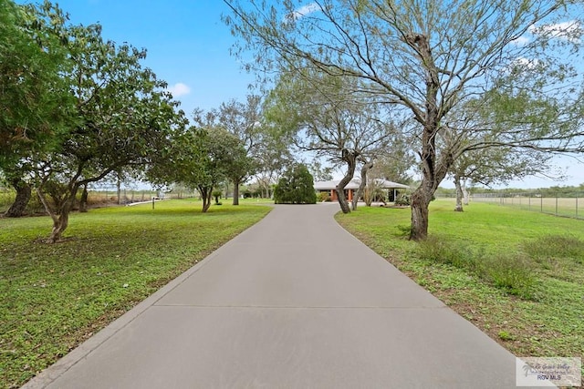 view of community featuring a yard