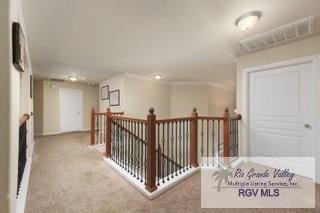 hallway featuring carpet floors