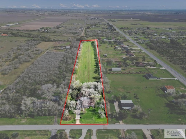 aerial view with a rural view