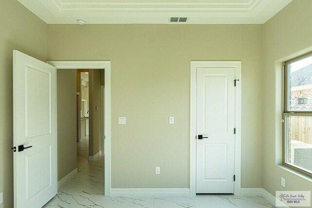8801 Swan Lake Dr # 24, Harlingen, TX 78552 - unfurnished bedroom featuring marble finish floor, visible vents, and baseboards