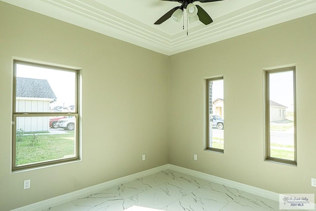 8801 Swan Lake Dr # 24, Harlingen, TX 78552 - unfurnished room featuring marble finish floor, ceiling fan, and baseboards