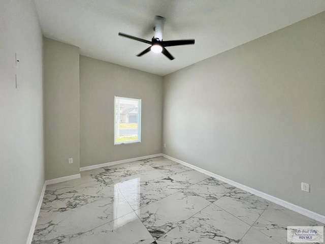 406 Valle Alto Dr, Los Fresnos, TX 78566 - unfurnished room featuring light marble finish flooring and a ceiling fan
