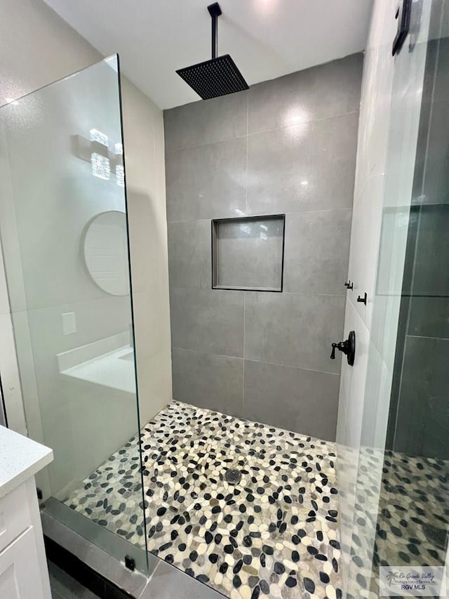 406 Valle Alto Dr, Los Fresnos, TX 78566 - bathroom with tiled shower and vanity