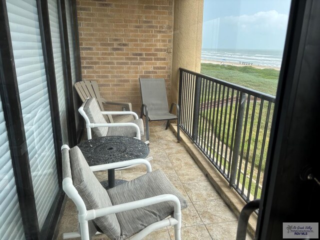 110 Padre Blvd Unit 407, South Padre Island, TX 78597 - balcony with a beach view and a water view