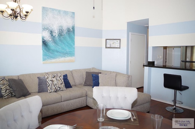 200 Padre Blvd Unit A314 1314, South Padre Island, TX 78597 - living area with a chandelier and wood finished floors
