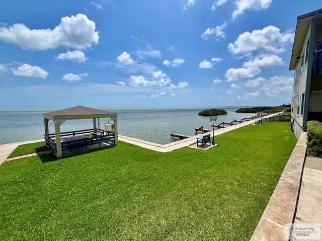 77 Santa Isabel Blvd Unit K 6, Laguna Vista, TX 78578 - water view featuring a dock and a gazebo