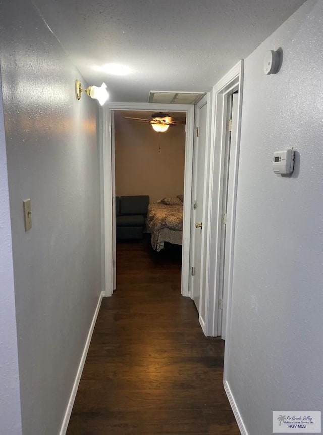 hall featuring dark hardwood / wood-style floors