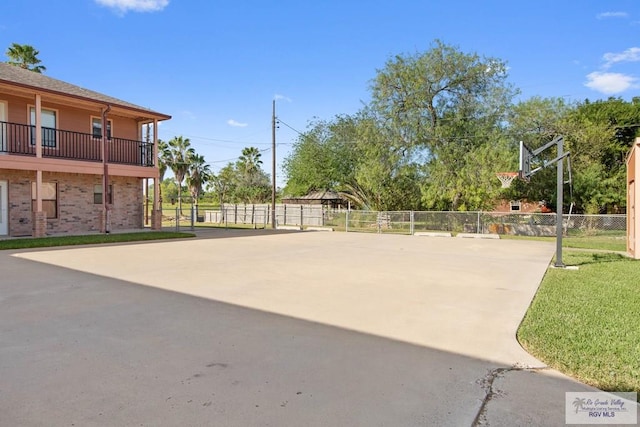 view of basketball court