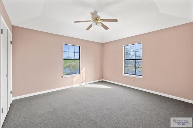 3401 Del Mar Dr, Mission, TX 78574 - spare room featuring baseboards, carpet flooring, ceiling fan, and plenty of natural light