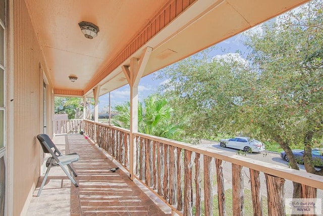 deck with covered porch