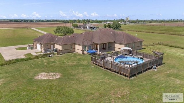 aerial view with a rural view