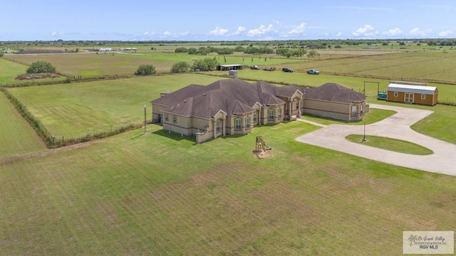 aerial view featuring a rural view