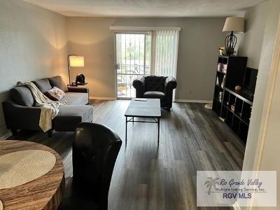 1900 E Elizabeth St Unit F13, Brownsville, TX 78520 - living area with dark wood finished floors and baseboards