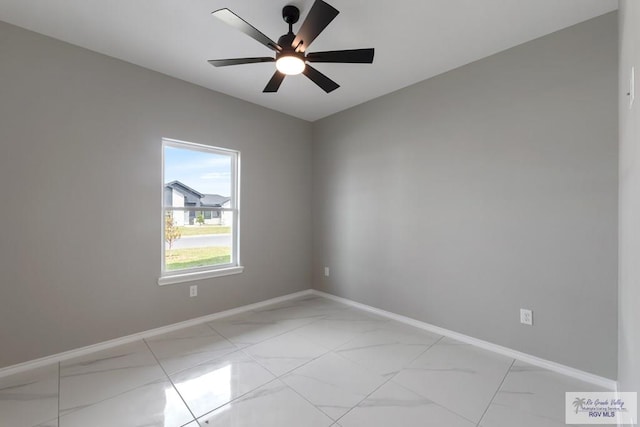 unfurnished room featuring ceiling fan