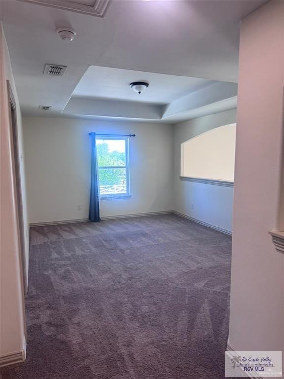 5200 Umar Ave, Mission, TX 78573 - carpeted empty room with baseboards, a tray ceiling, and visible vents