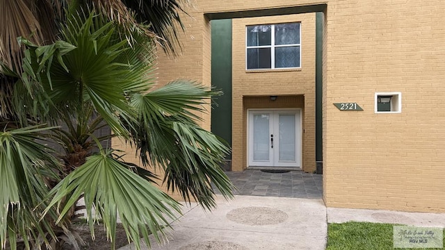 entrance to property with french doors