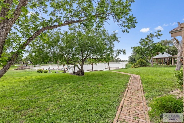 view of yard with a gazebo