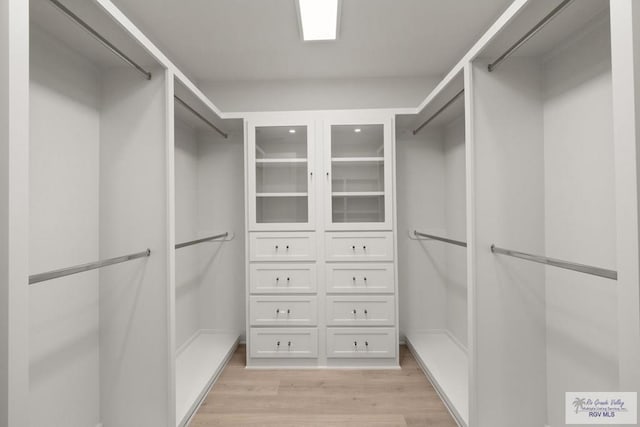 spacious closet with light wood-type flooring