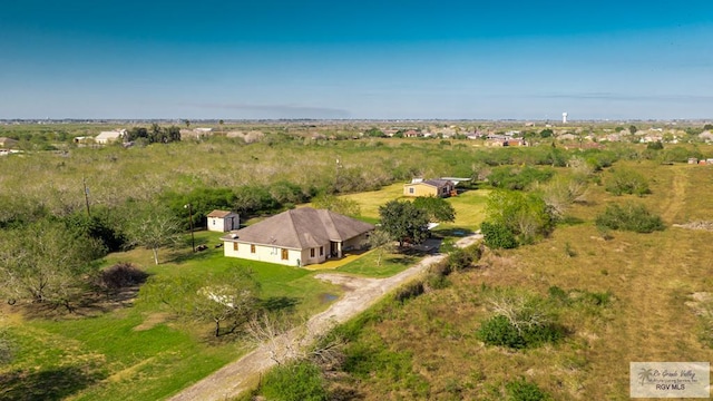 drone / aerial view with a rural view