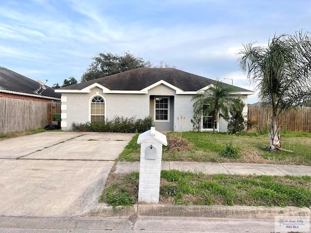 view of single story home