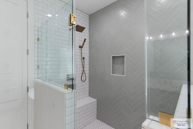 full bathroom with walk in shower