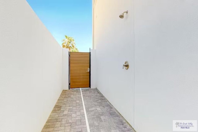 exterior space with stucco siding