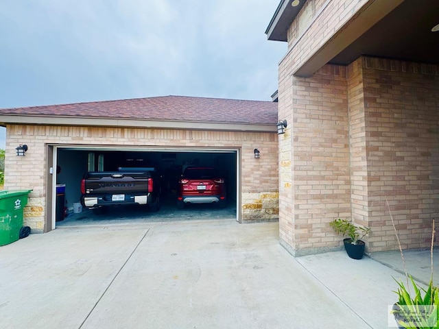 view of garage