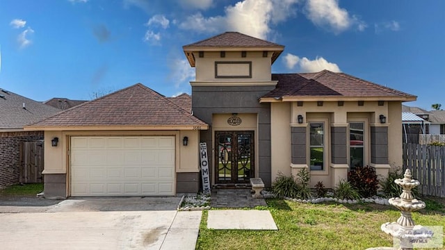 view of front of house with a garage