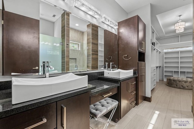 47 Medical St, Brownsville, TX 78520 - bathroom with vanity, a shower stall, and a spacious closet