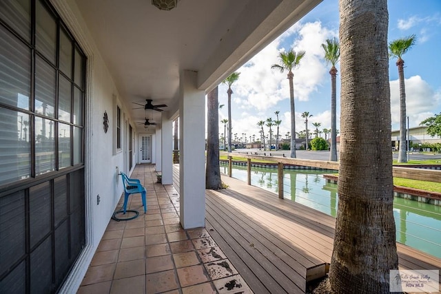 9 Sunshine Pl, Brownsville, TX 78526 - deck featuring a ceiling fan