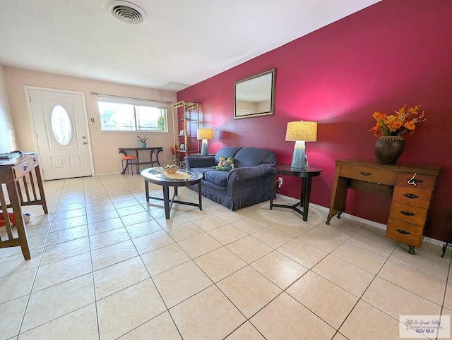 view of tiled living room