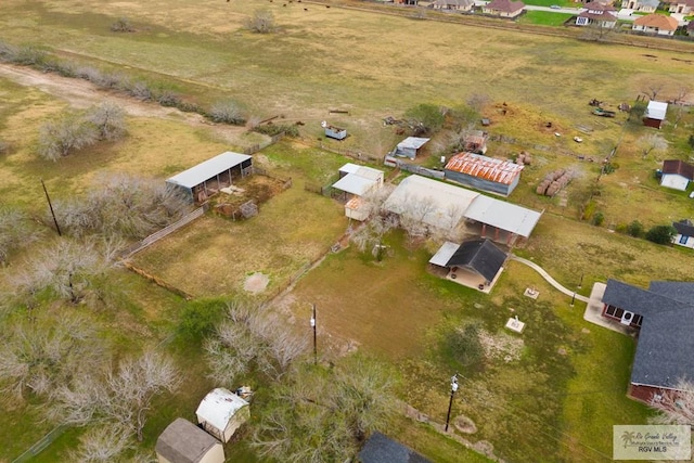 aerial view featuring a rural view