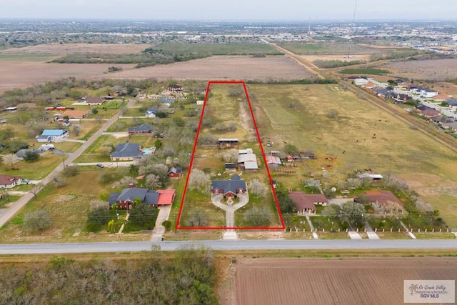 drone / aerial view featuring a rural view