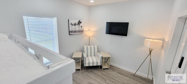 sitting room featuring hardwood / wood-style flooring