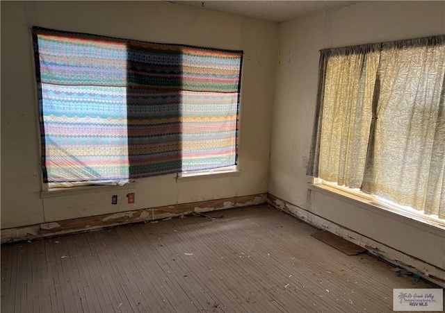 spare room featuring wood-type flooring