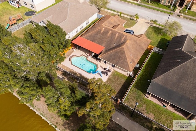 aerial view featuring a residential view