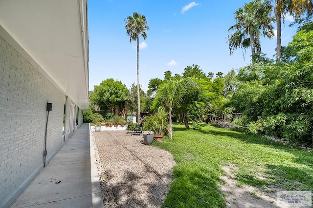 view of yard with a patio area