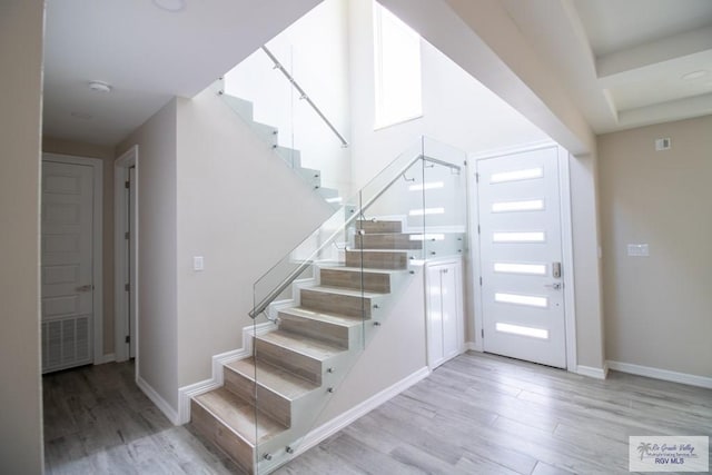 foyer featuring light hardwood / wood-style flooring