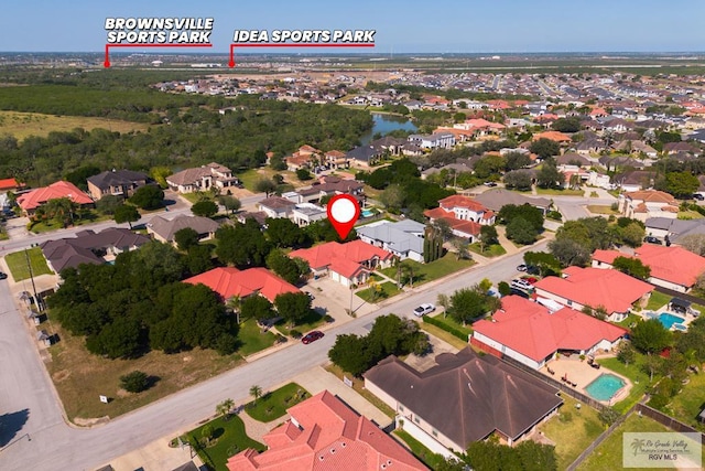 5512 Autumn Mist Ln, Brownsville, TX 78521 - aerial view of property and surrounding area featuring nearby suburban area