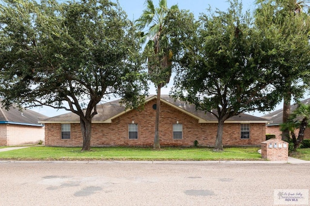 ranch-style house with a front yard