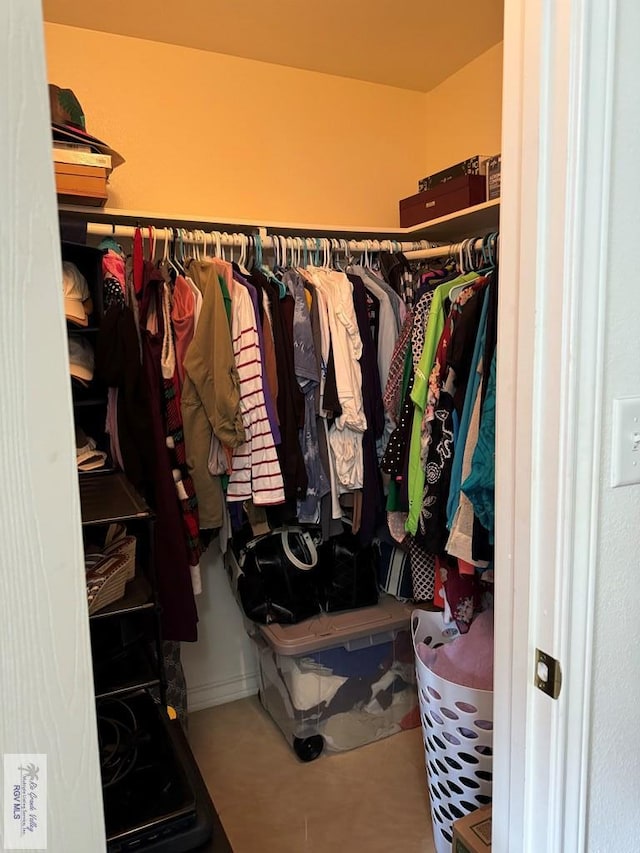 view of walk in closet