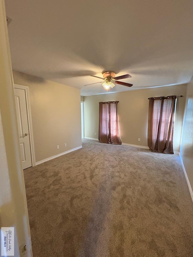 901 Plantation St, Brownsville, TX 78526 - carpeted empty room with a ceiling fan and baseboards