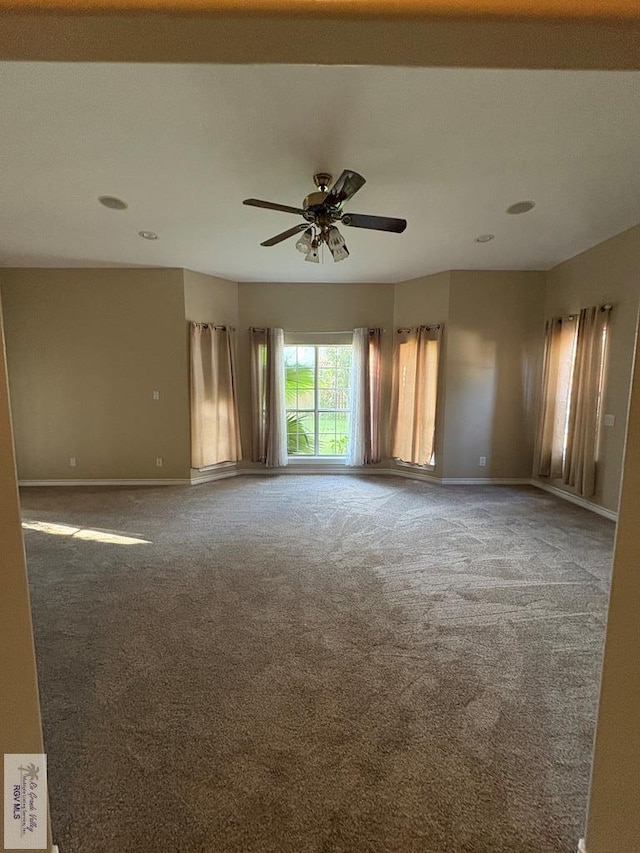 901 Plantation St, Brownsville, TX 78526 - empty room featuring carpet floors, a ceiling fan, and baseboards