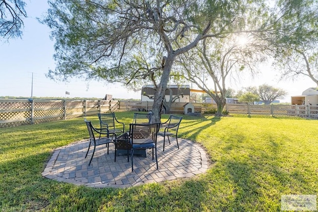 view of yard with a patio area