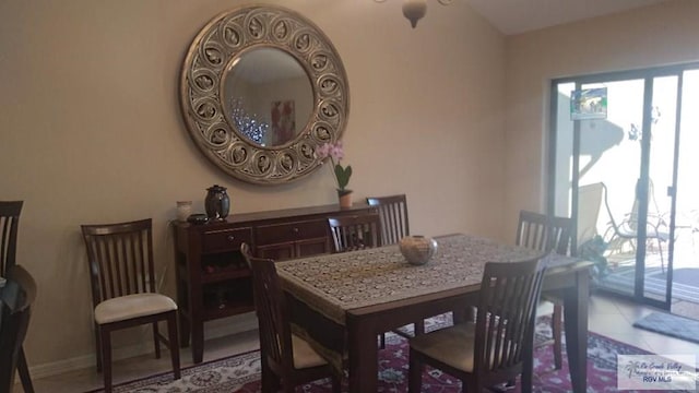 view of tiled dining space