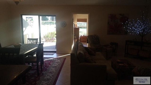 view of tiled living room