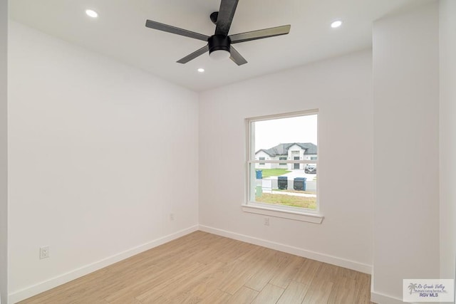 660 Tamarindo Ln Unit 2, Brownsville, TX 78521 - spare room with light wood-style floors, recessed lighting, and a ceiling fan