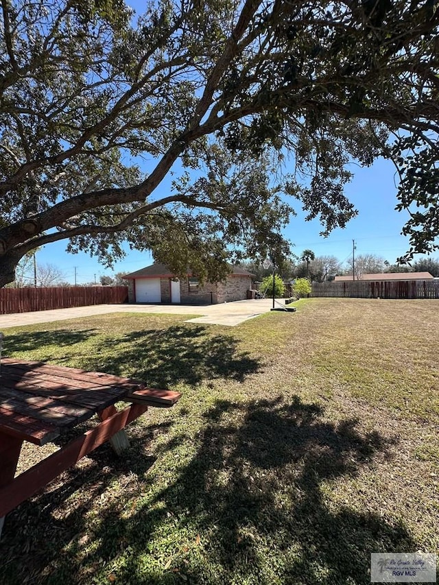 view of yard with fence